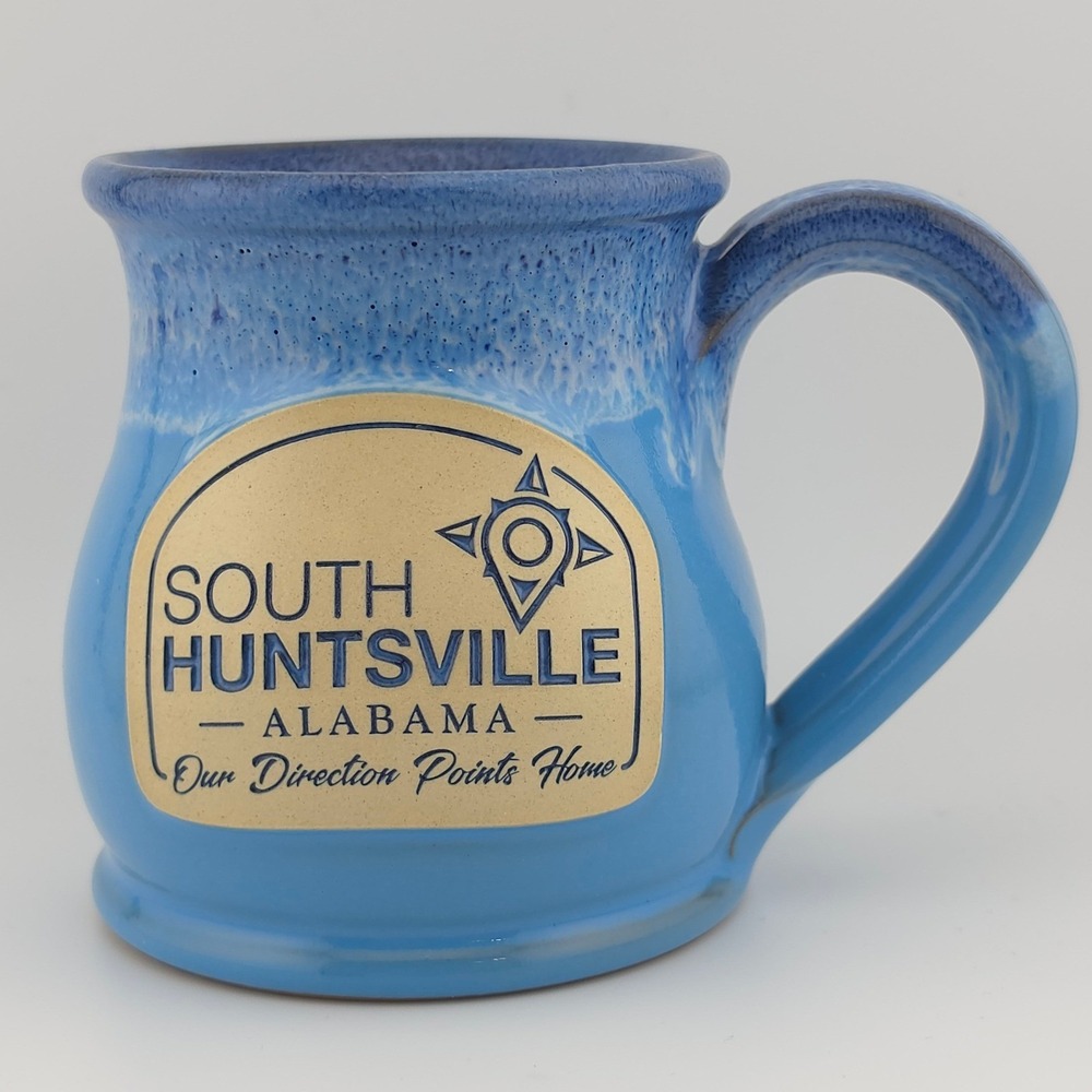 Deneen Pottery South Huntsville Alabama Blue Drip Glaze Stoneware Mug 2020 USA